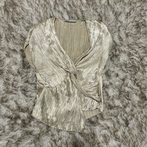 Zara Satin Wrap Blouse | Size Medium ✨